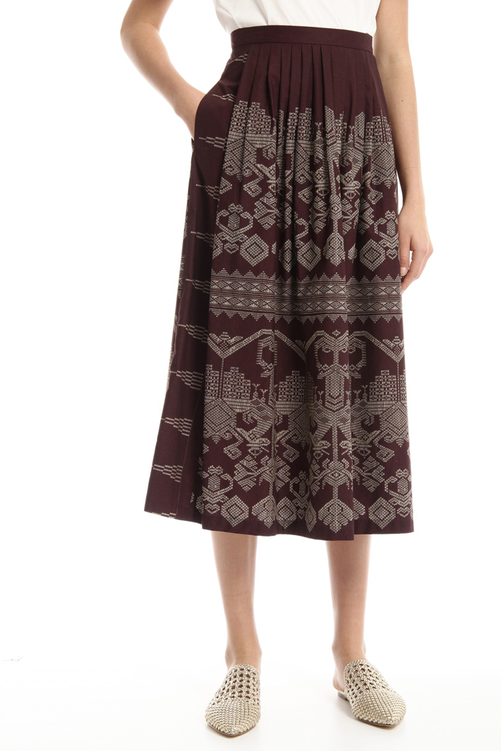 Printed skirt with pockets Intrend Printed skirt with pockets Intrend