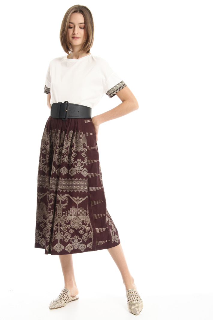 Printed skirt with pockets Intrend Printed skirt with pockets Intrend