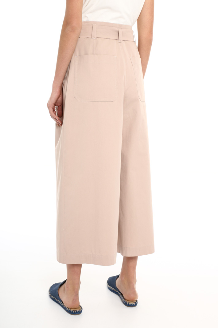 Belted crop cotton trousers Intrend Belted crop cotton trousers Intrend
