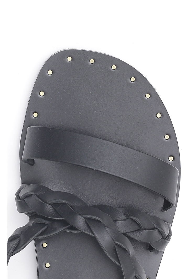 Leather sandal with straps Intrend Leather sandal with straps Intrend