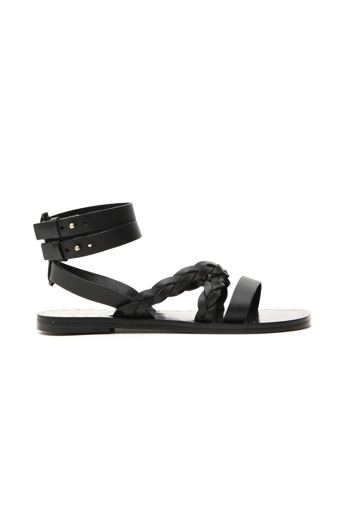 Leather sandal with straps Intrend Leather sandal with straps Intrend