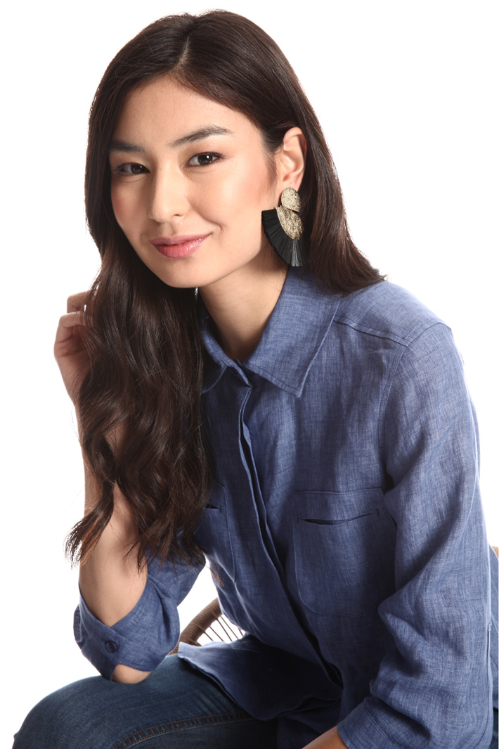 Fringed raffia earrings Intrend Fringed raffia earrings Intrend