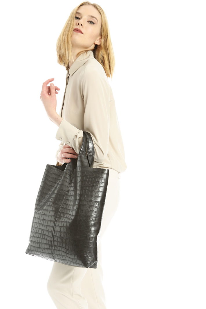Crocodile print shopping bag Intrend Crocodile print shopping bag Intrend