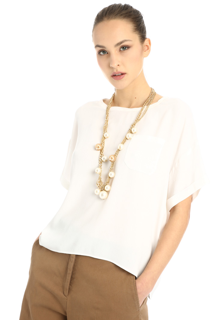 Multirow necklace with pearls Intrend Multirow necklace with pearls Intrend