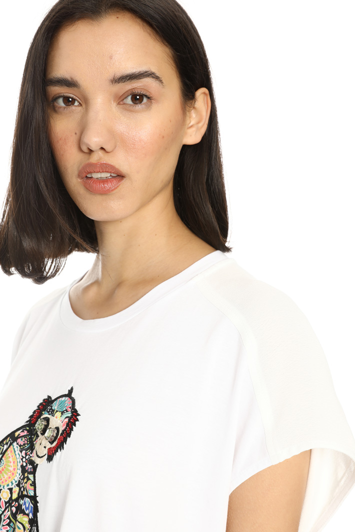 Cotton T-shirt with insert Intrend Cotton T-shirt with insert Intrend