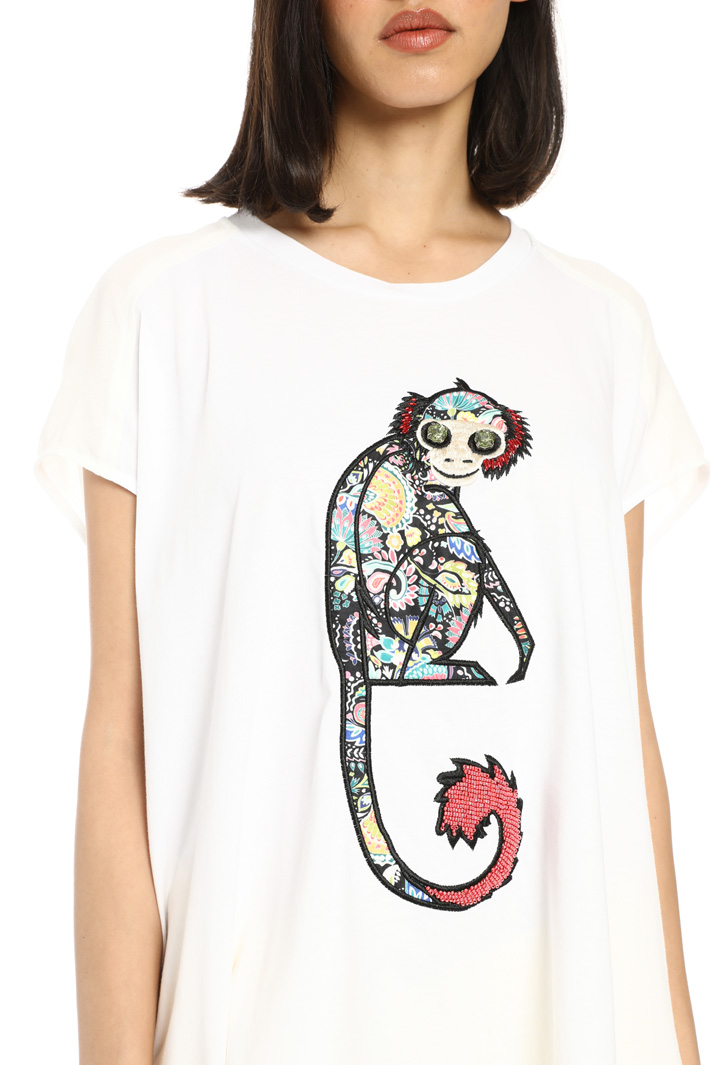 Cotton T-shirt with insert Intrend Cotton T-shirt with insert Intrend