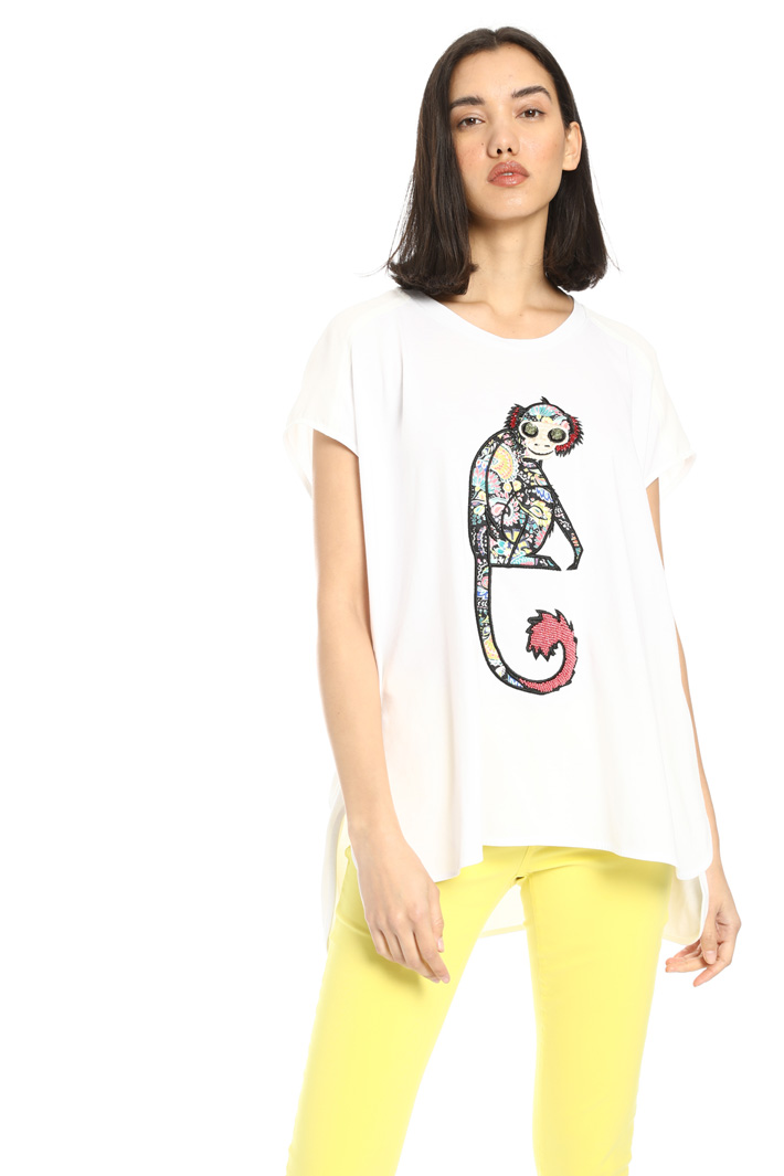 Cotton T-shirt with insert Intrend Cotton T-shirt with insert Intrend