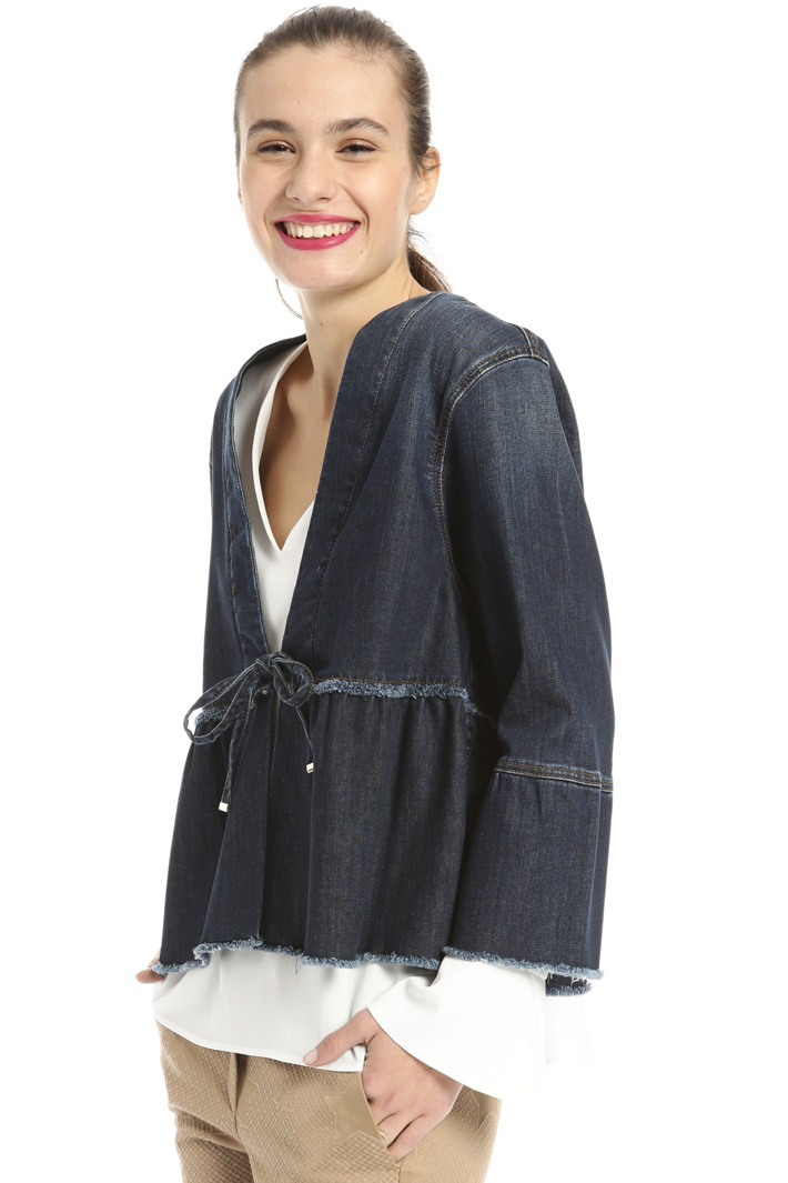 Flounced denim jacket Intrend Flounced denim jacket Intrend