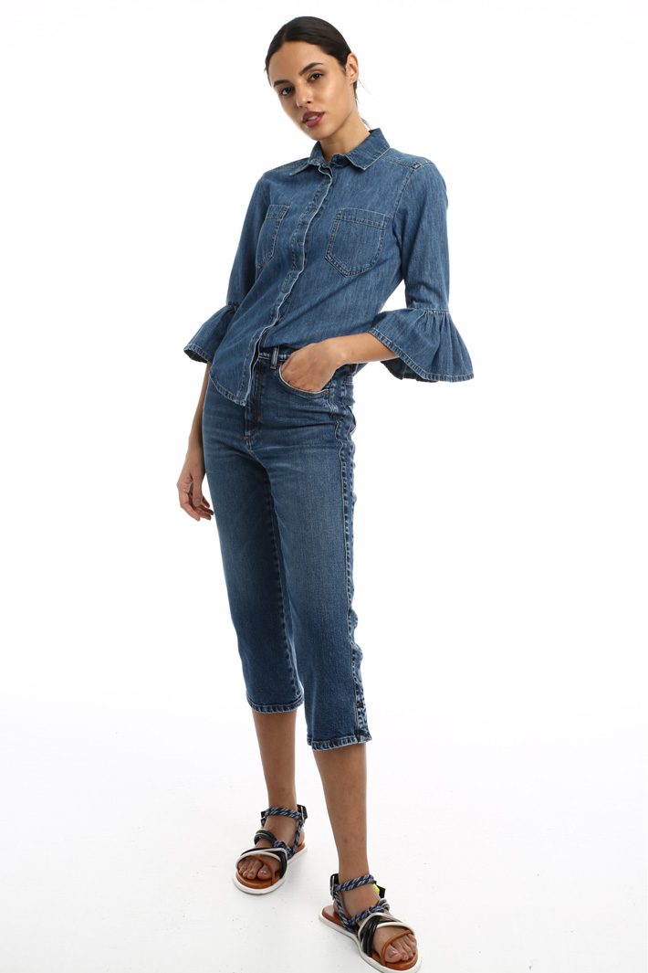 Bell cuff denim shirt Intrend Bell cuff denim shirt Intrend