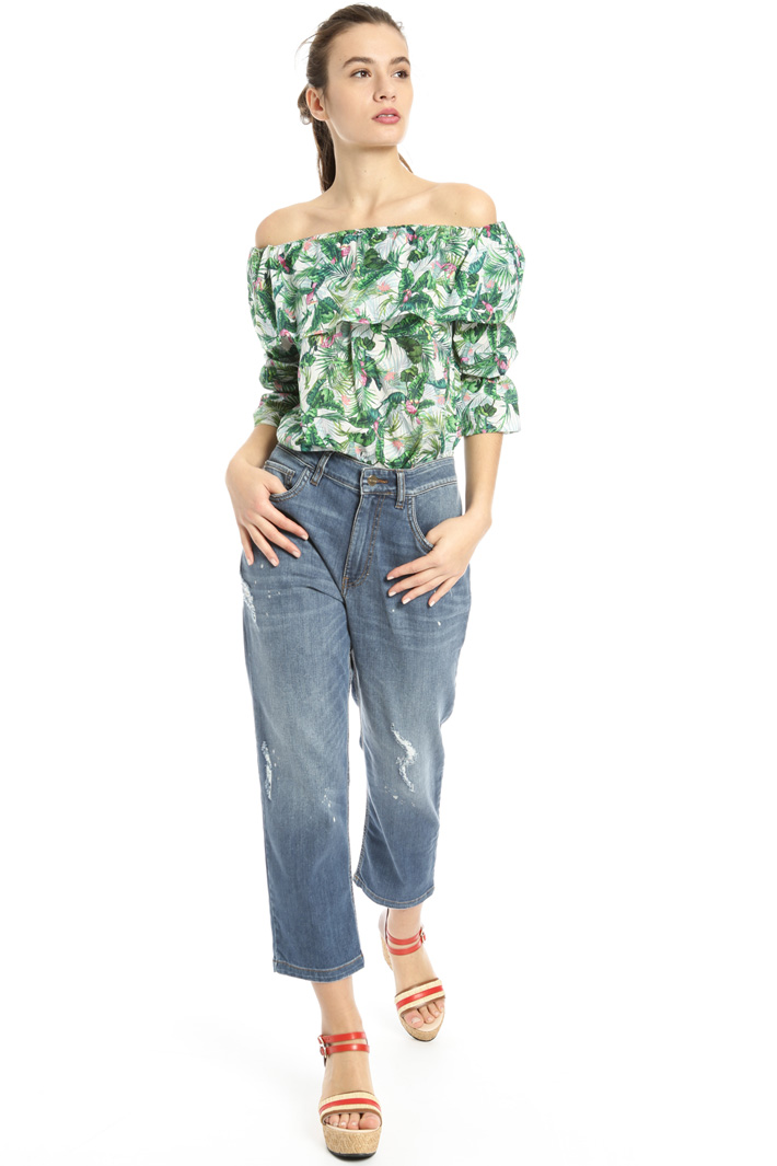 Cropped denim trousers Intrend Cropped denim trousers Intrend