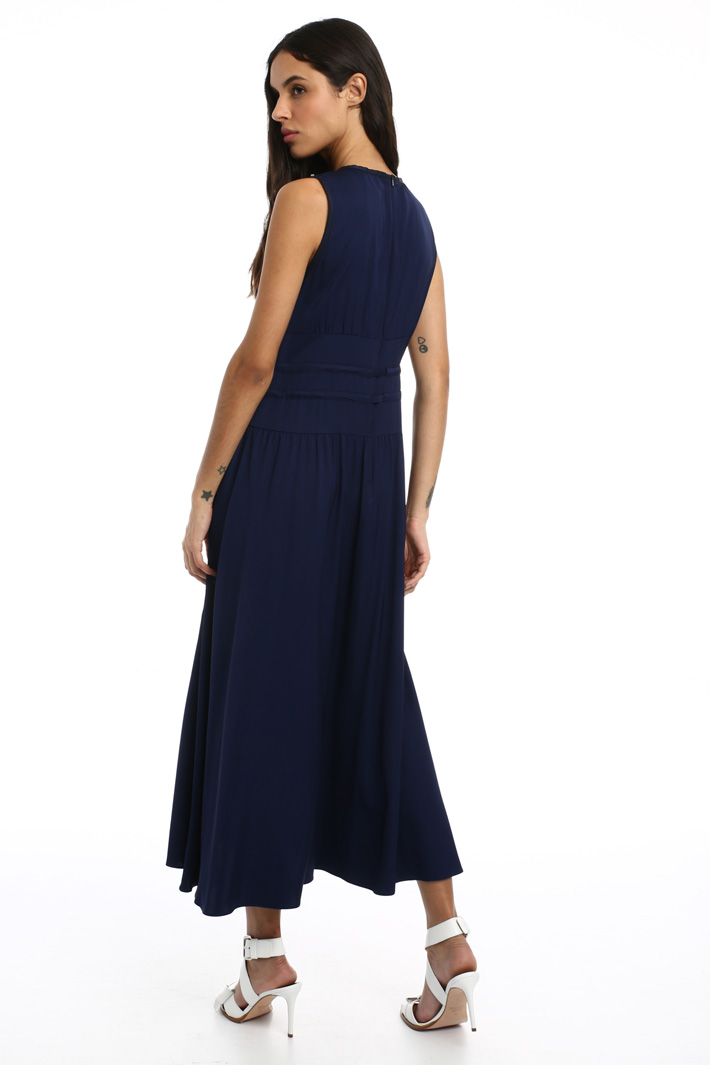 Drawstring waist satin dress Intrend Drawstring waist satin dress Intrend