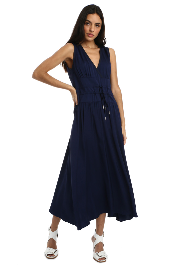 Drawstring waist satin dress Intrend Drawstring waist satin dress Intrend
