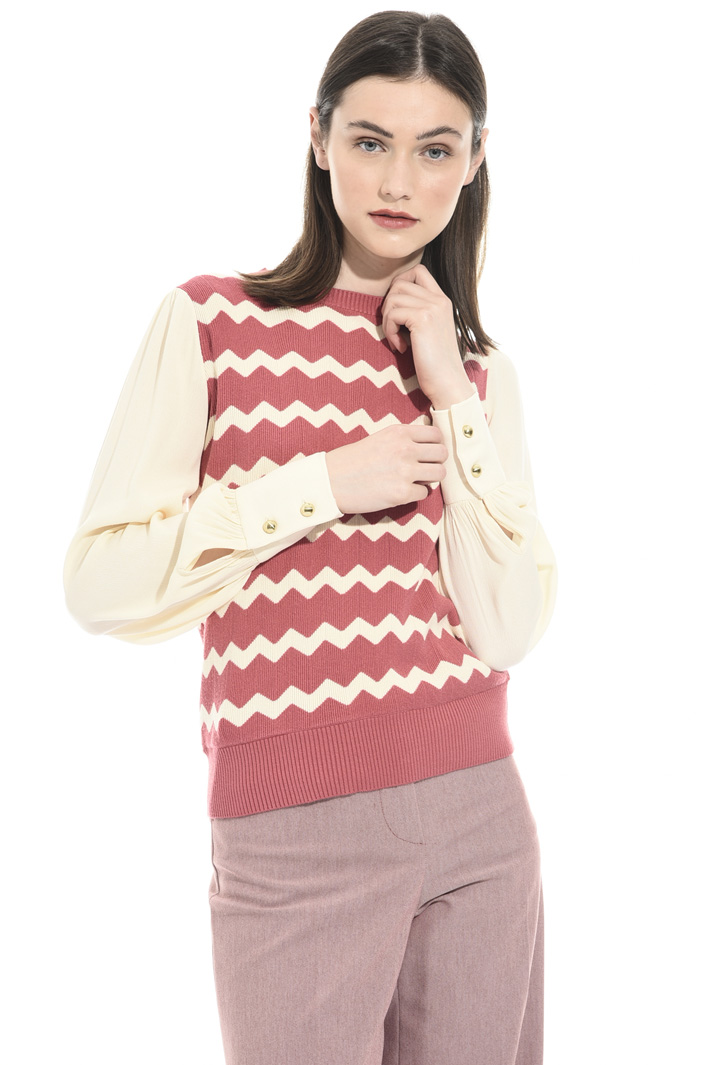 Sweater with sablé sleeve Intrend Sweater with sablé sleeve Intrend