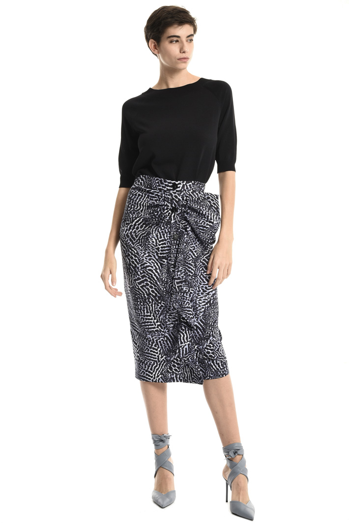 Draped cotton sheath skirt Intrend Draped cotton sheath skirt Intrend