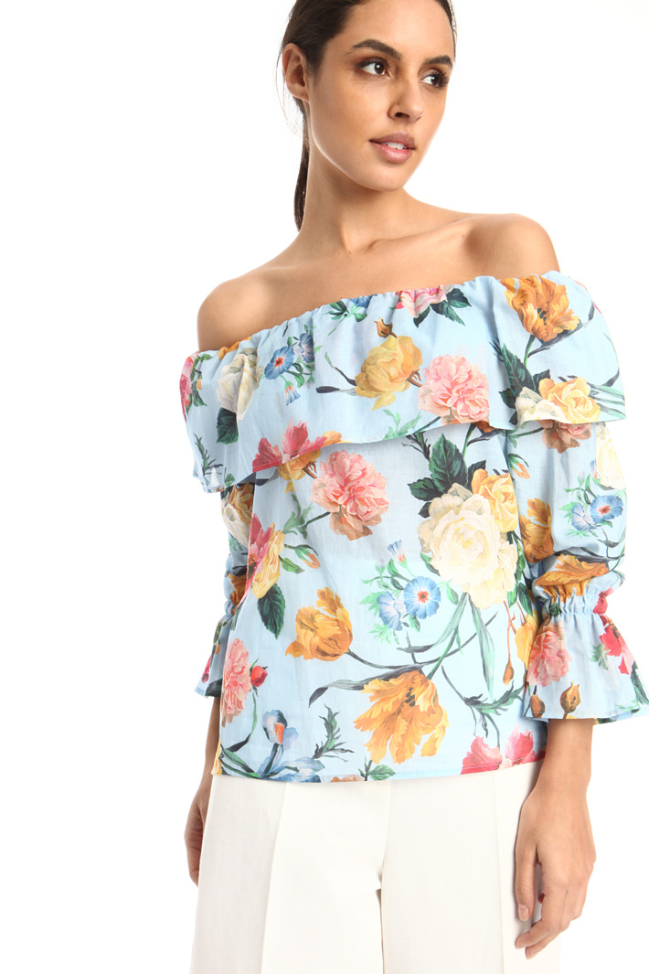 Cotton poplin blouse Intrend Cotton poplin blouse Intrend