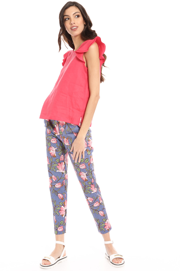 Frilled cap sleeve top Intrend Frilled cap sleeve top Intrend
