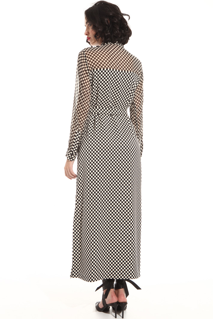 Sheer yoke long dress Intrend Sheer yoke long dress Intrend