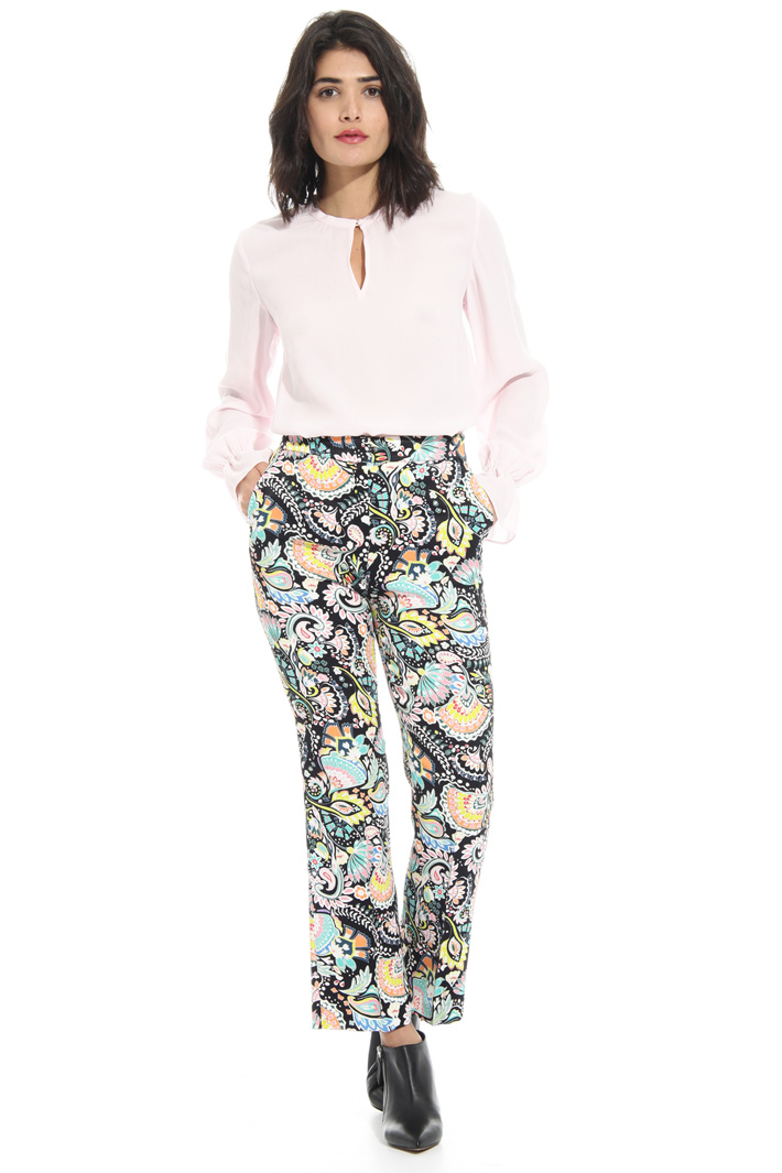 Printed satin trousers Intrend Printed satin trousers Intrend