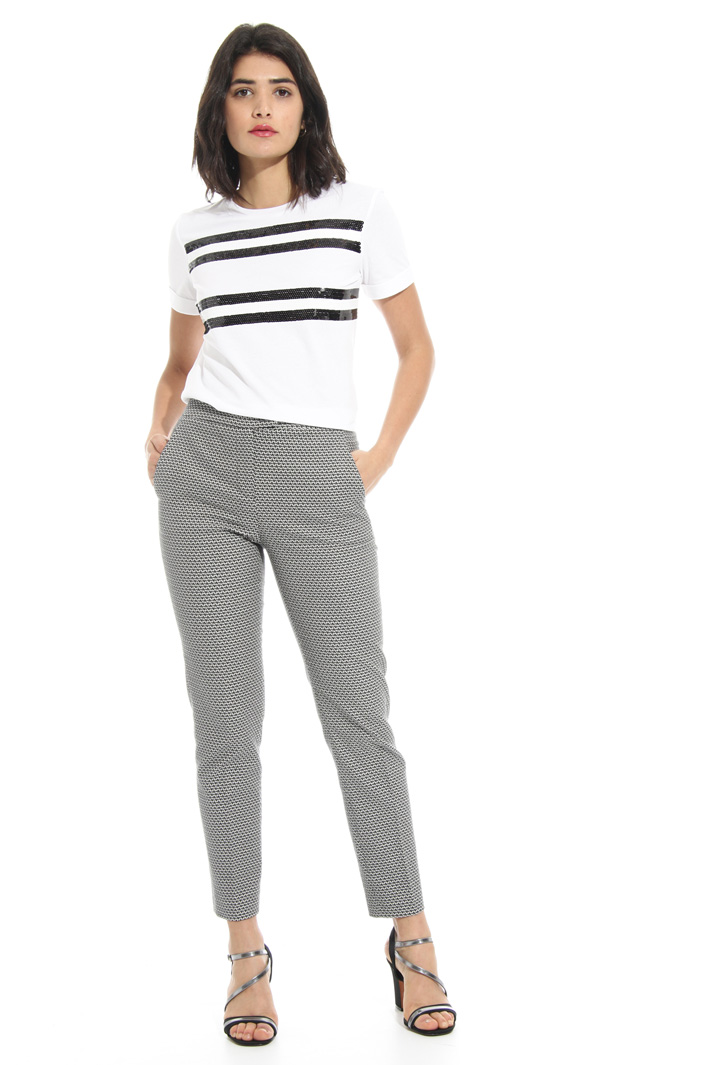 Cotton jacquard trousers Intrend Cotton jacquard trousers Intrend