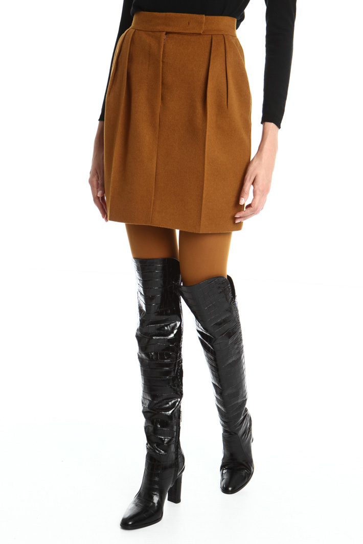 Lined camel skirt Intrend Lined camel skirt Intrend
