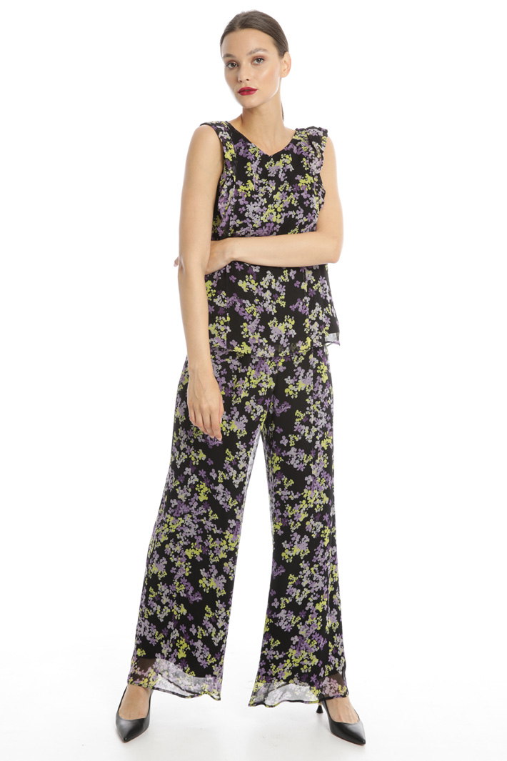 Floral print palazzo trousers Intrend Floral print palazzo trousers Intrend