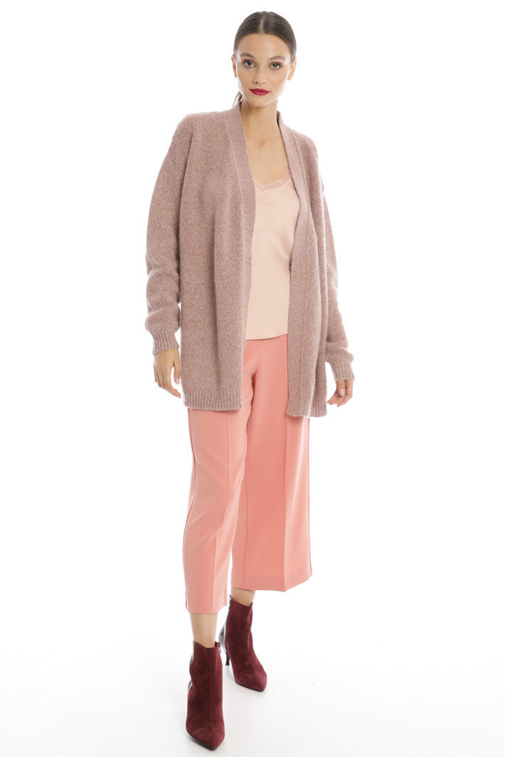 Lamé cardigan with belt Intrend Lamé cardigan with belt Intrend