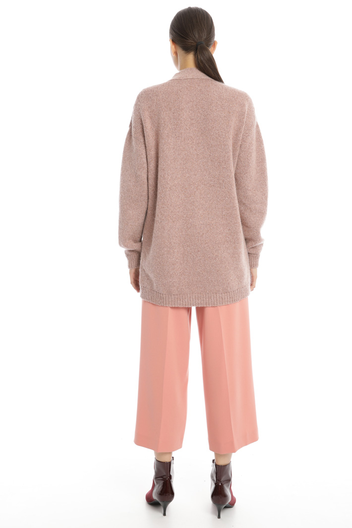 Lamé cardigan with belt Intrend Lamé cardigan with belt Intrend