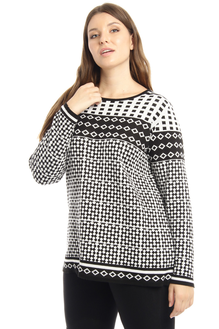 Wool jacquard sweater Intrend Wool jacquard sweater Intrend