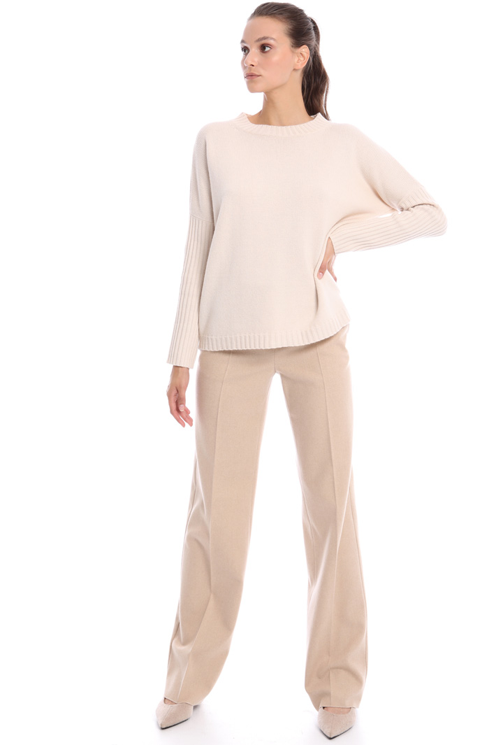 Ribbed sleeve sweater Intrend Ribbed sleeve sweater Intrend