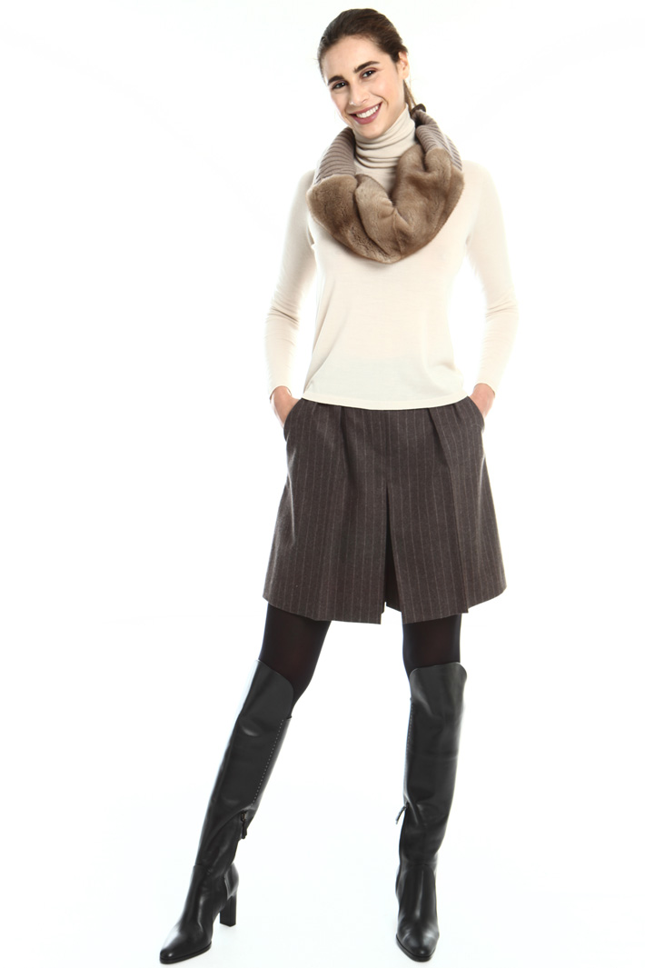 Mink and wool circle scarf Intrend Mink and wool circle scarf Intrend