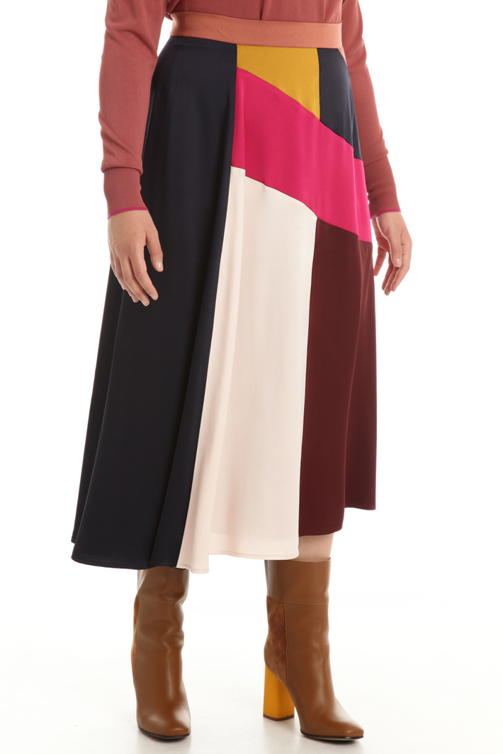 Colour block satin skirt Intrend Colour block satin skirt Intrend