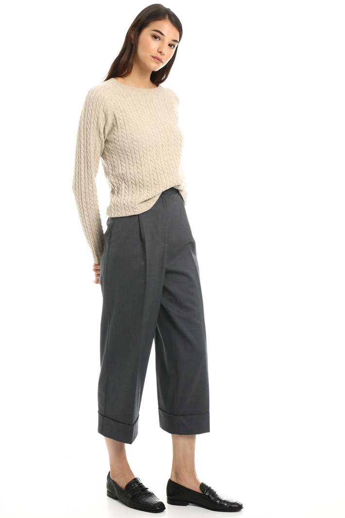 Crop trousers with turn ups Intrend Crop trousers with turn ups Intrend