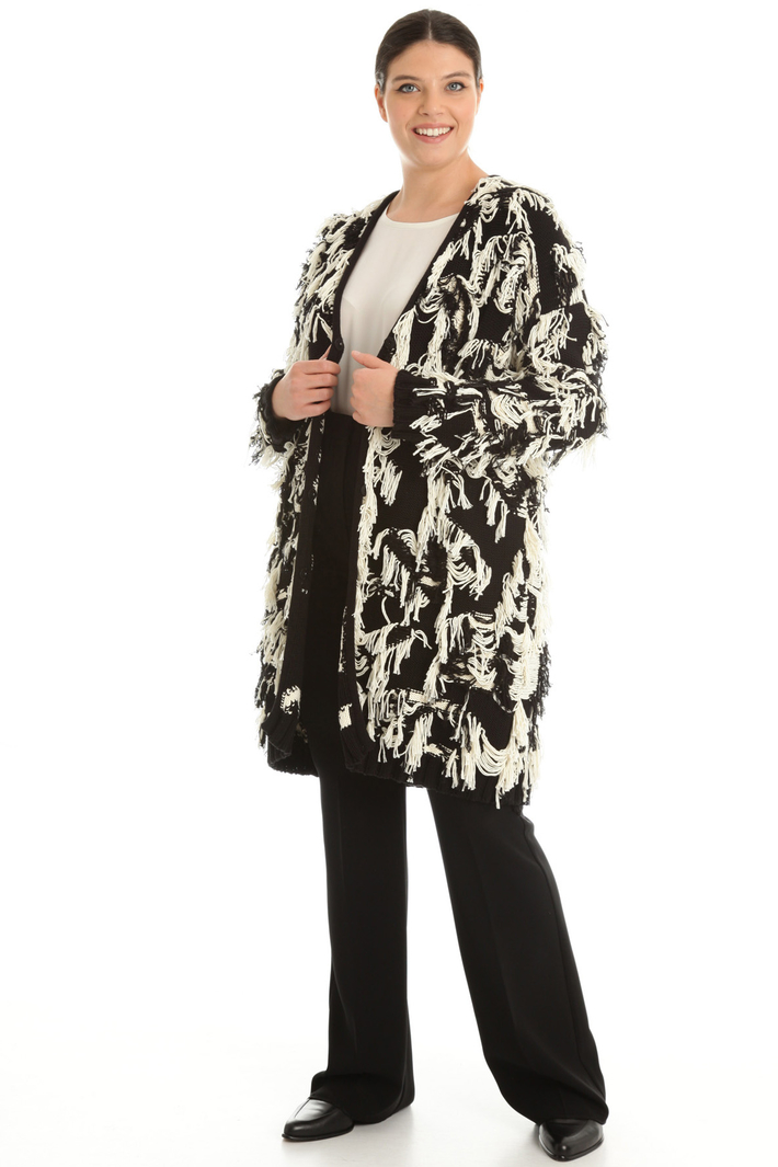 Fringed maxi cardigan Intrend Fringed maxi cardigan Intrend
