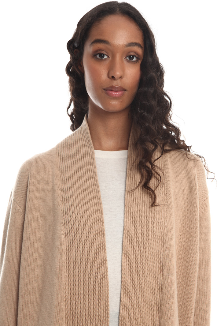 Fringed and ribbed cardigan Intrend Fringed and ribbed cardigan Intrend
