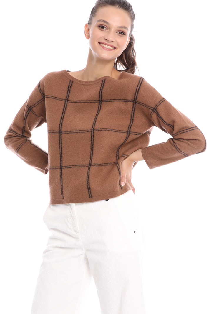 Checked boiled wool sweater Intrend Checked boiled wool sweater Intrend