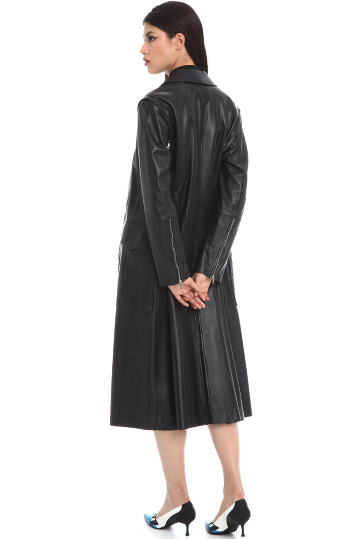 Double zip leather overcoat Intrend Double zip leather overcoat Intrend