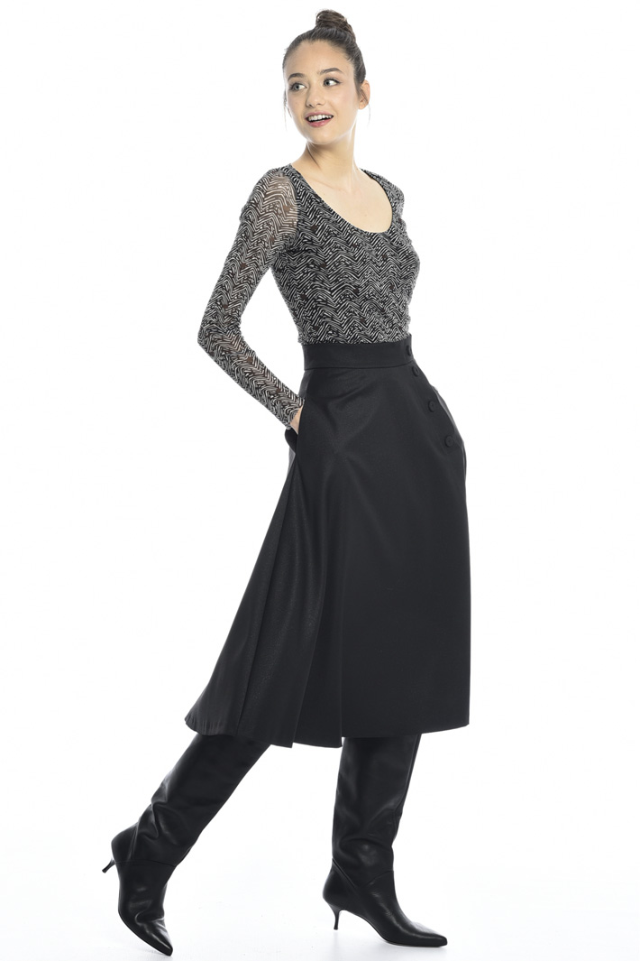 Button detail A-line skirt Intrend Button detail A-line skirt Intrend