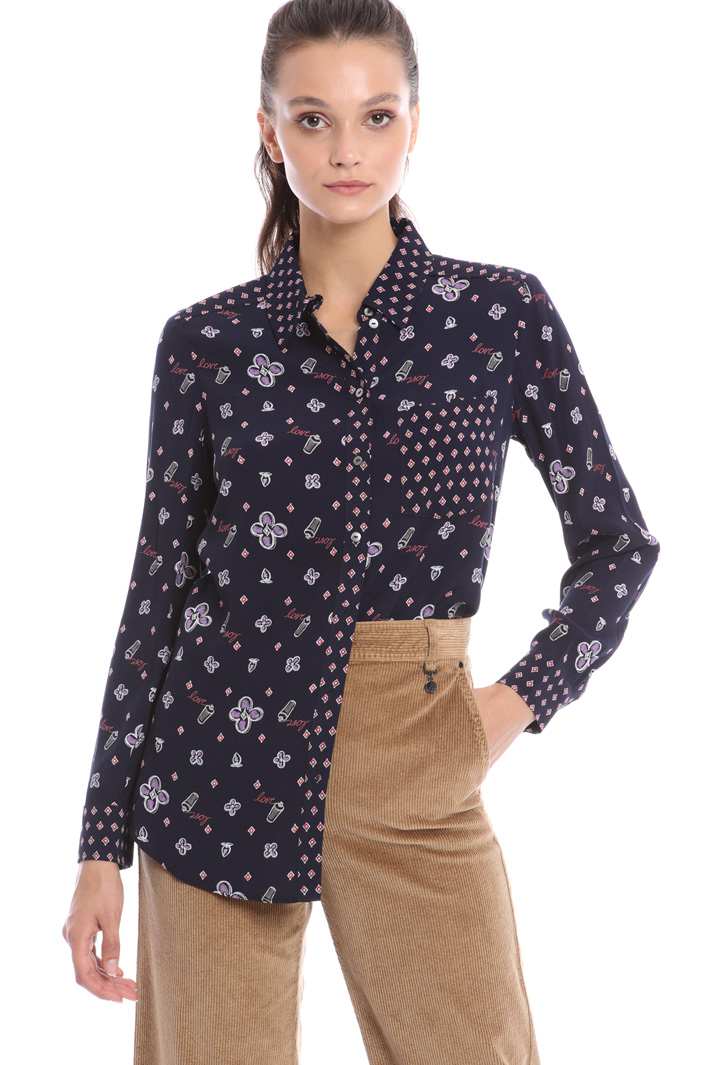 Printed viscose shirt Intrend Printed viscose shirt Intrend