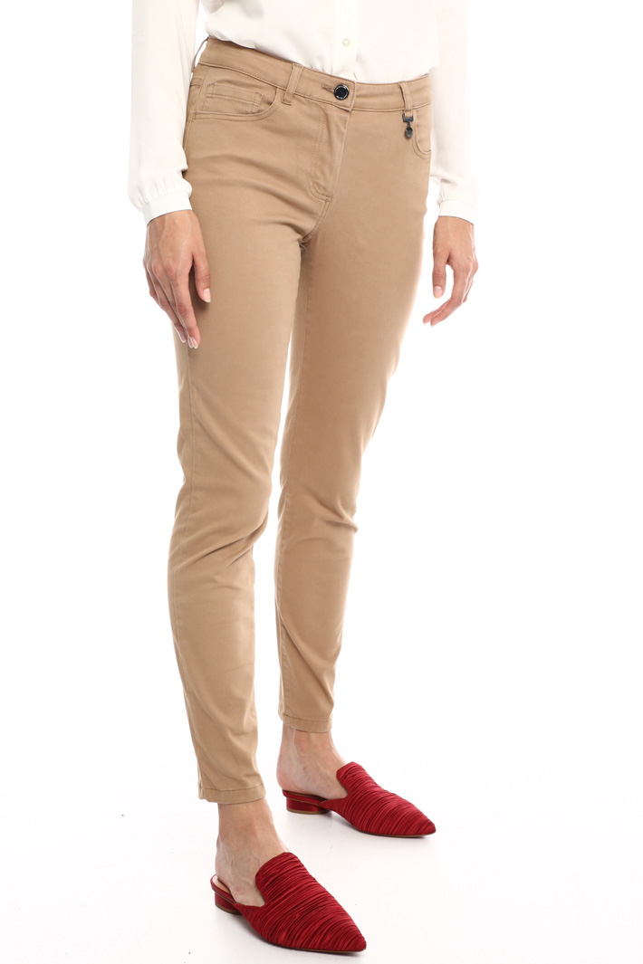 Skinny cotton satin trousers Intrend Skinny cotton satin trousers Intrend