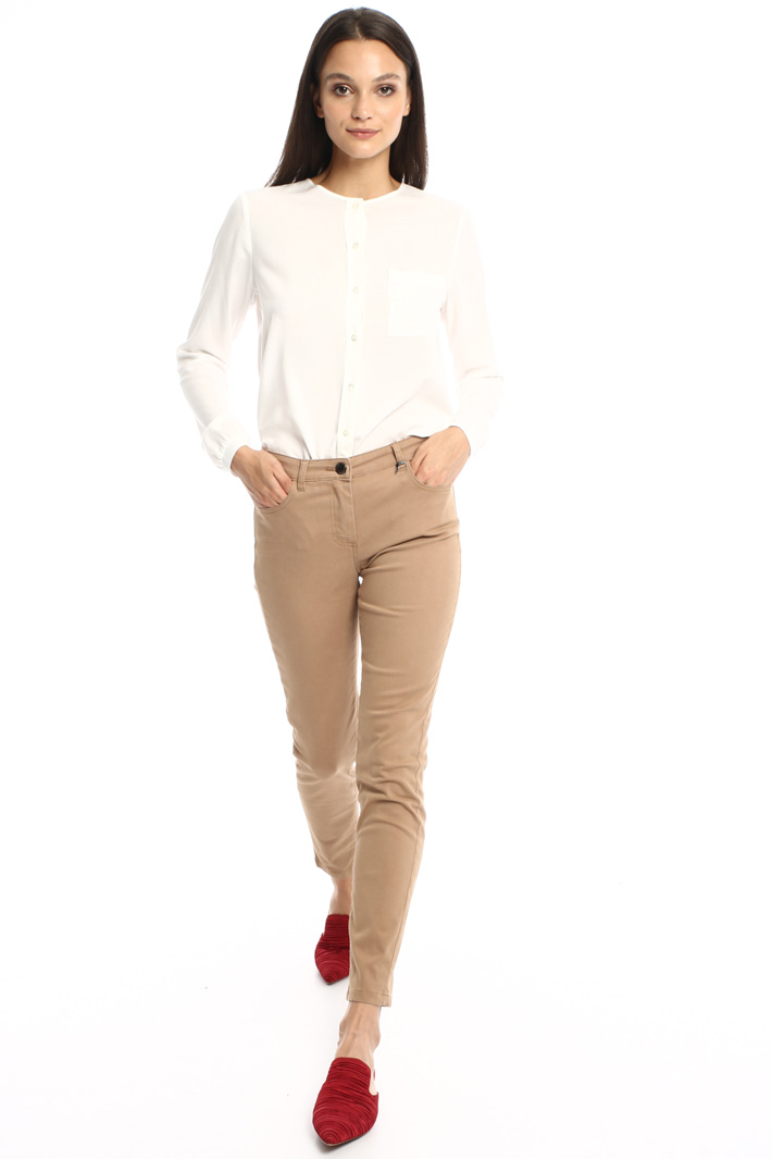 Skinny cotton satin trousers Intrend Skinny cotton satin trousers Intrend