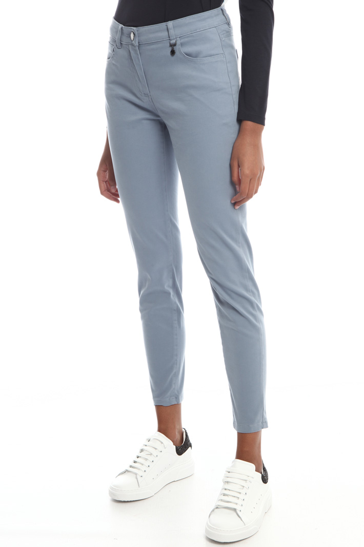 Skinny cotton satin trousers Intrend Skinny cotton satin trousers Intrend