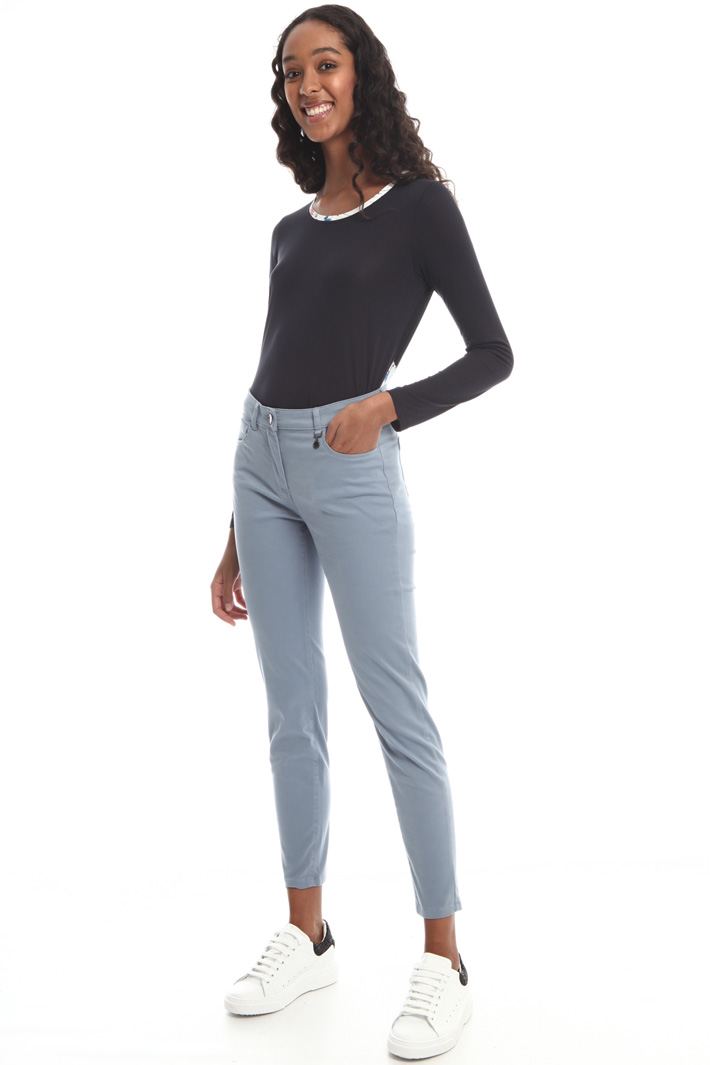 Skinny cotton satin trousers Intrend Skinny cotton satin trousers Intrend