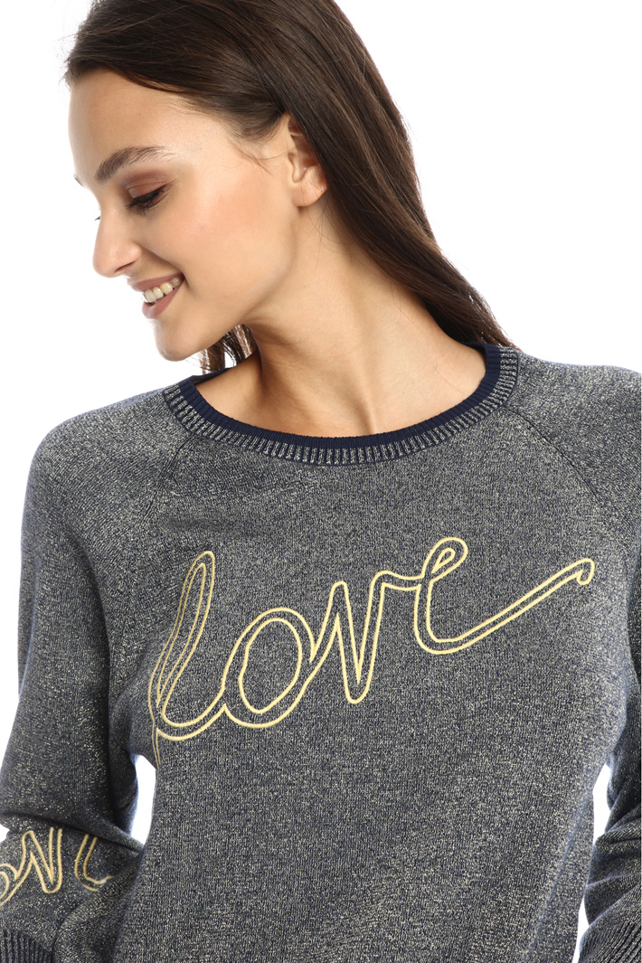 Embroidered lamé sweater Intrend Embroidered lamé sweater Intrend
