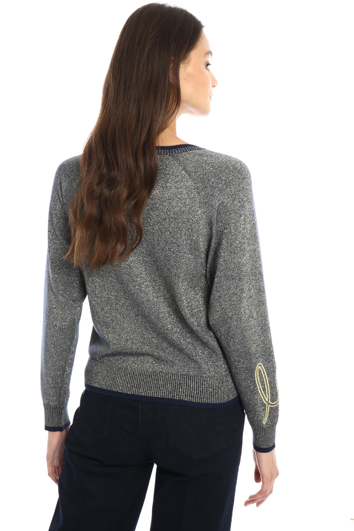 Embroidered lamé sweater Intrend Embroidered lamé sweater Intrend