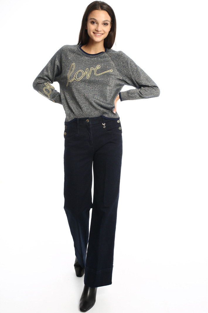 Embroidered lamé sweater Intrend Embroidered lamé sweater Intrend