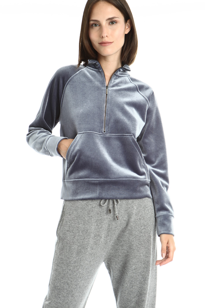 Felpa in velluto con zip Intrend Felpa in velluto con zip Intrend