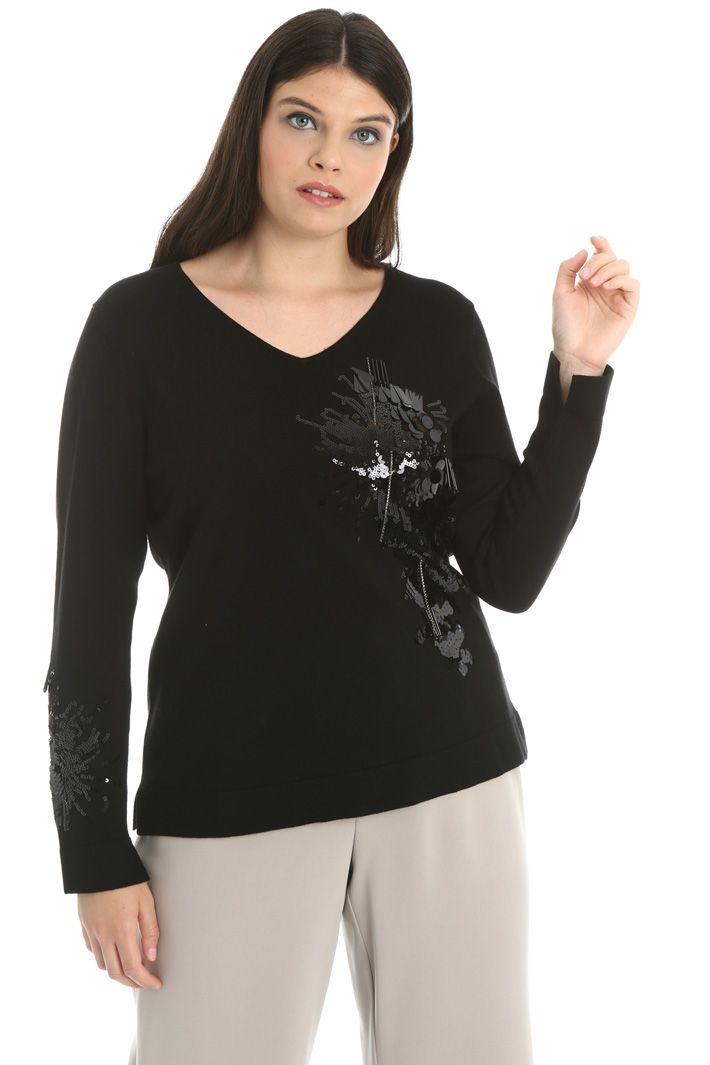 Embroidered viscose sweater Intrend Embroidered viscose sweater Intrend
