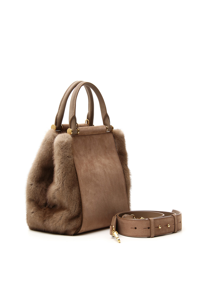Suede and mink bag Intrend Suede and mink bag Intrend