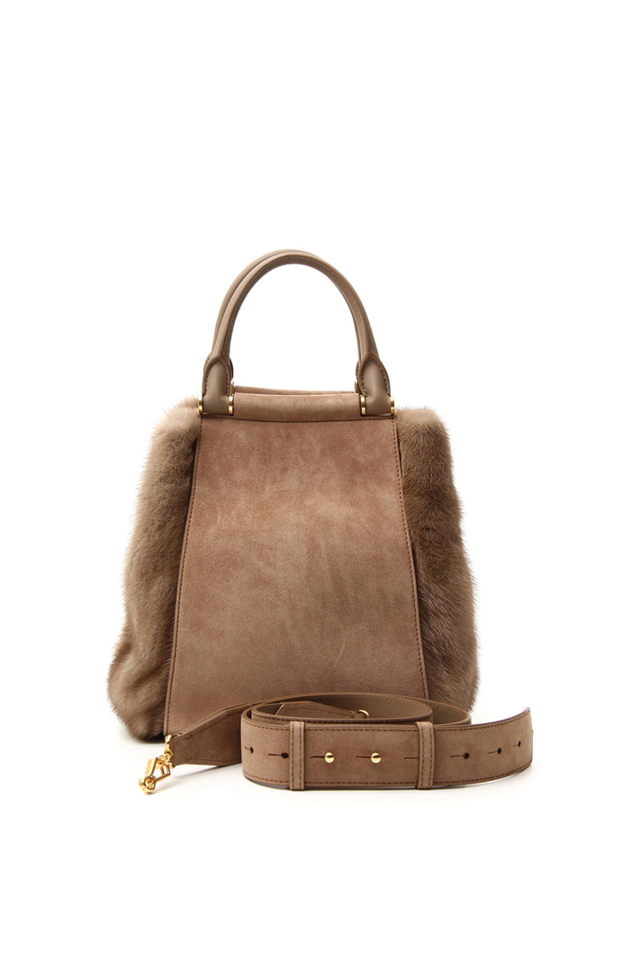 Suede and mink bag Intrend Suede and mink bag Intrend