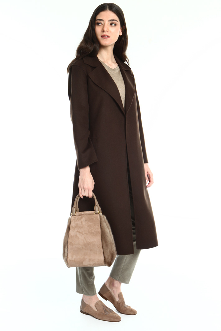 Suede and mink bag Intrend Suede and mink bag Intrend